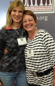 Barbara Hyde and Deborah Myers at the April 12, 2014 BAIPA meeting