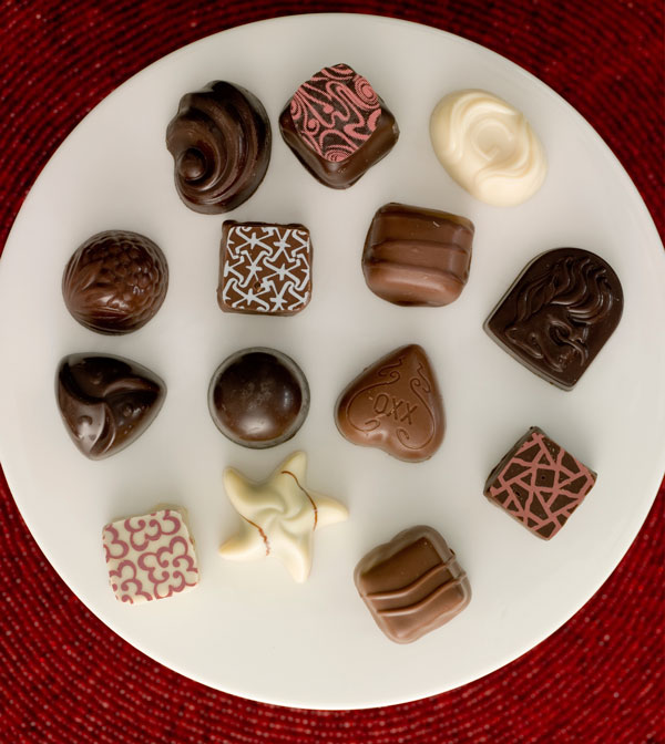 chocolates on a plate