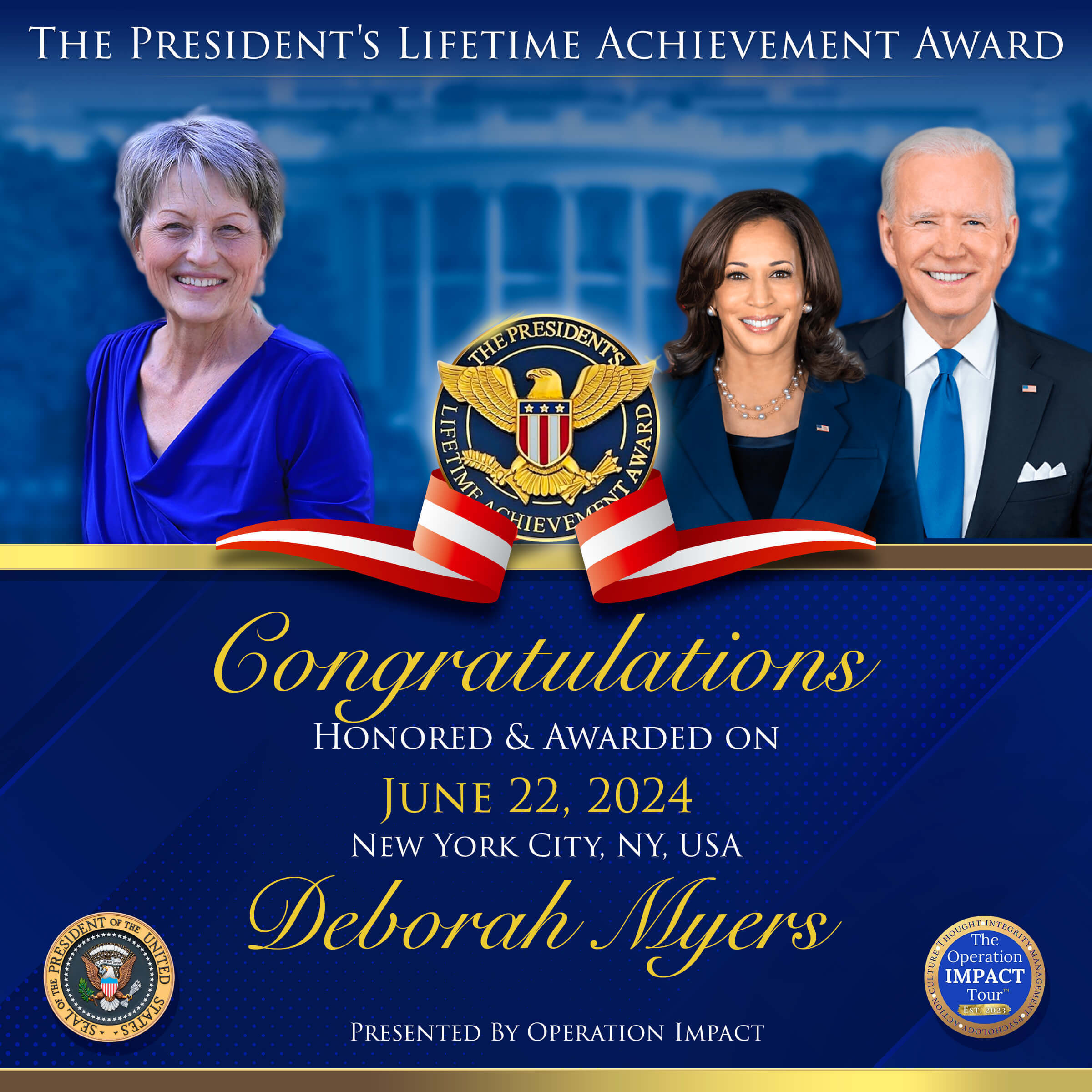 Deborah received President's Award